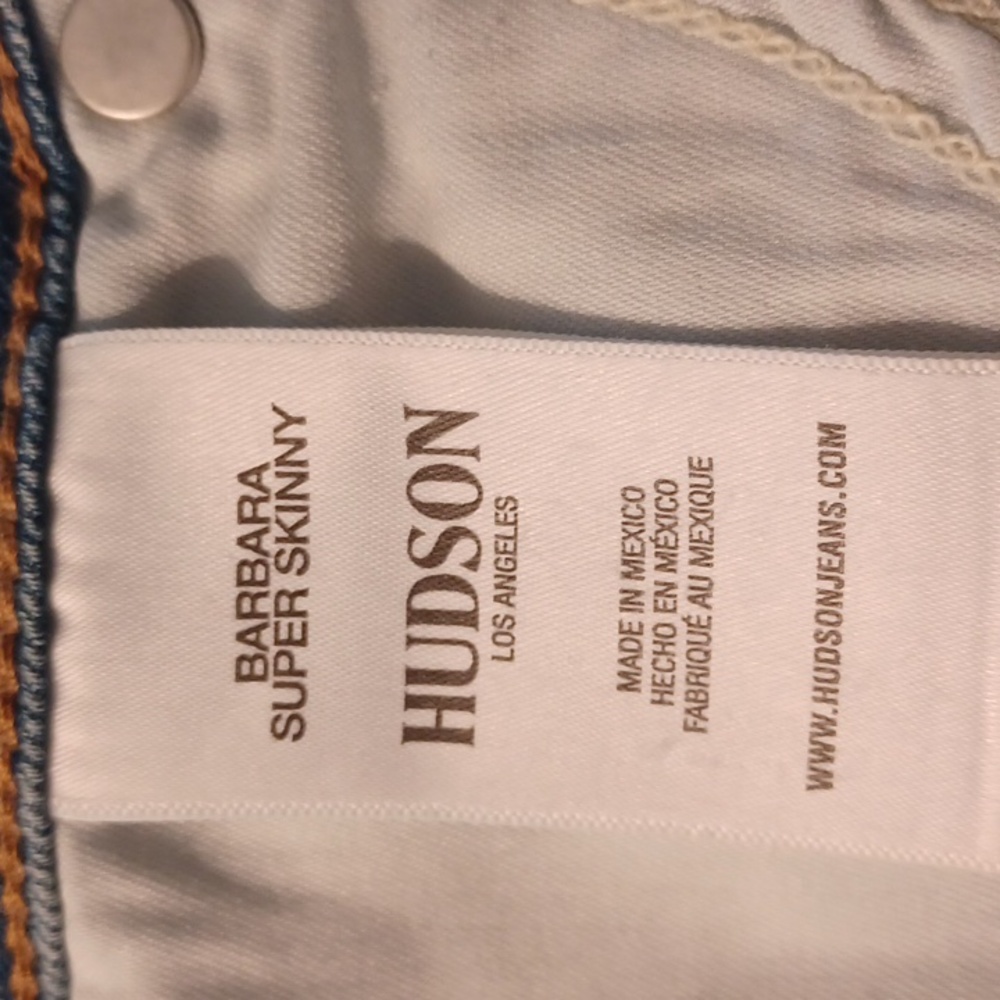 Hudson Barbara Super Skinny Jeans Size 30 high rise distressed Faded Blue - Picture 3 of 16